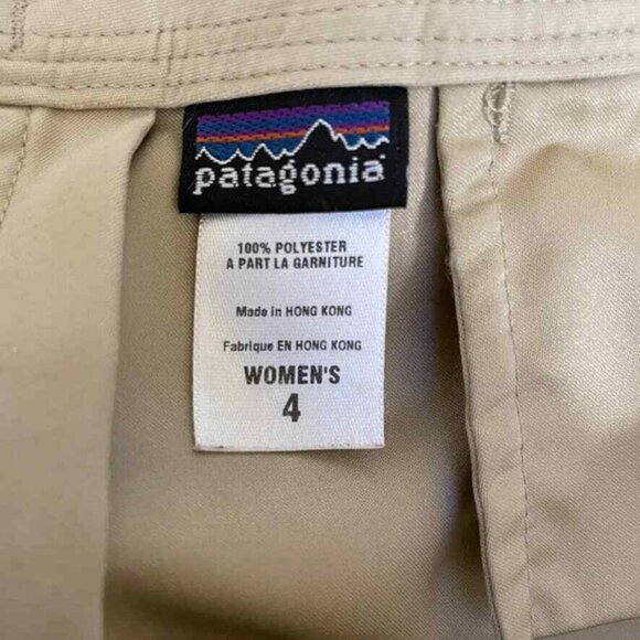 Patagonia Crop Hiking Pants Women 4 Khaki Tan Polyester Hook Loop Closure Pocket - Picture 6 of 7